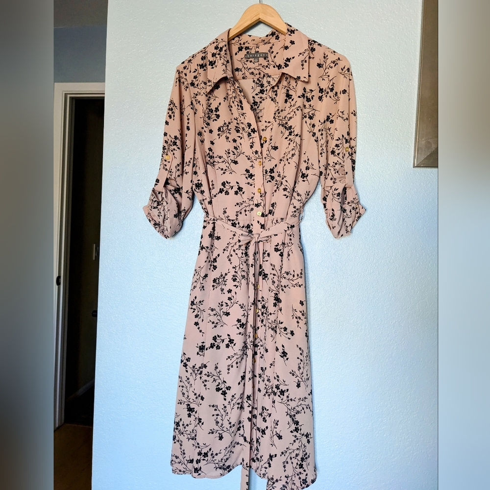 Floral Print Button-Up Dress